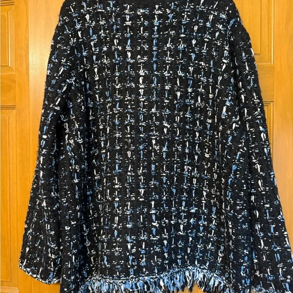 Anthropologie Black and Blue Textured Cardigan - Picture 2 of 6